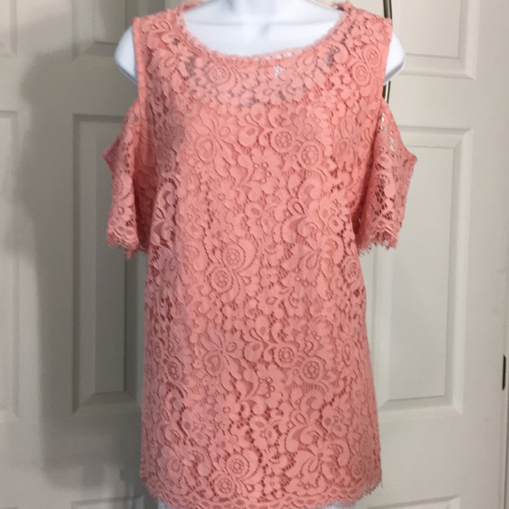 LAST CALL: Isaac Mizrahi Lace Cold Shoulder Tunic